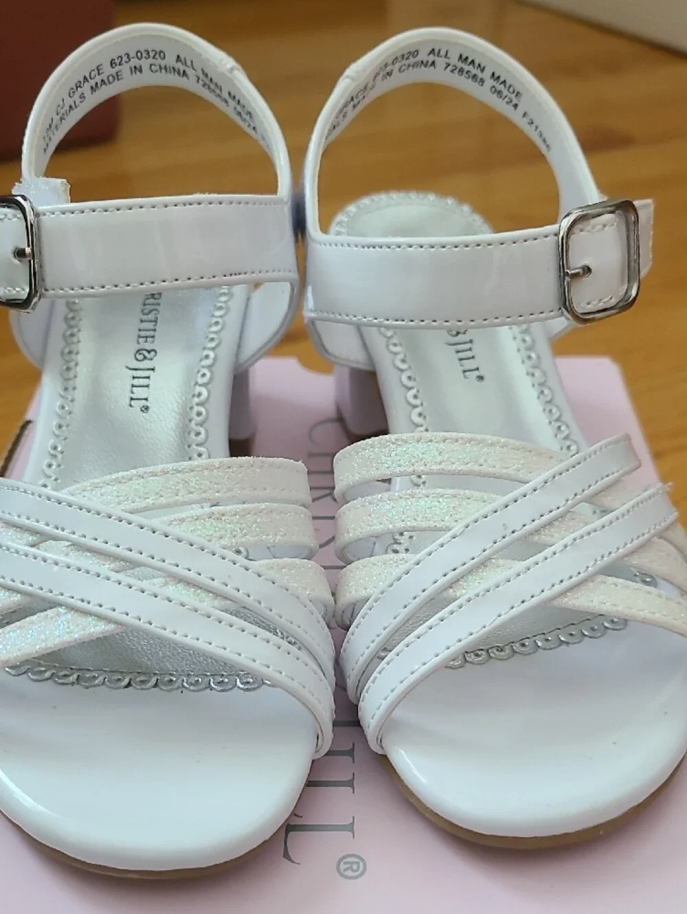 Christie & Jill Girls' White Dress Sandals